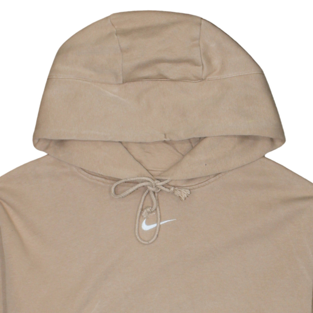 Nike Men's Beige Small Pullover Hoodie Fleece Logo Sweatshirt