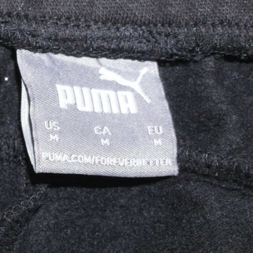 Puma Men's Black Jogger Sweatpants Size M Tapered Fit Activewear
