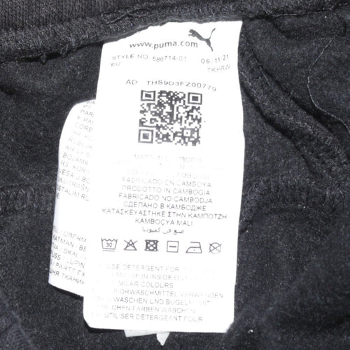 Puma Men's Black Jogger Sweatpants Size M Tapered Fit Activewear