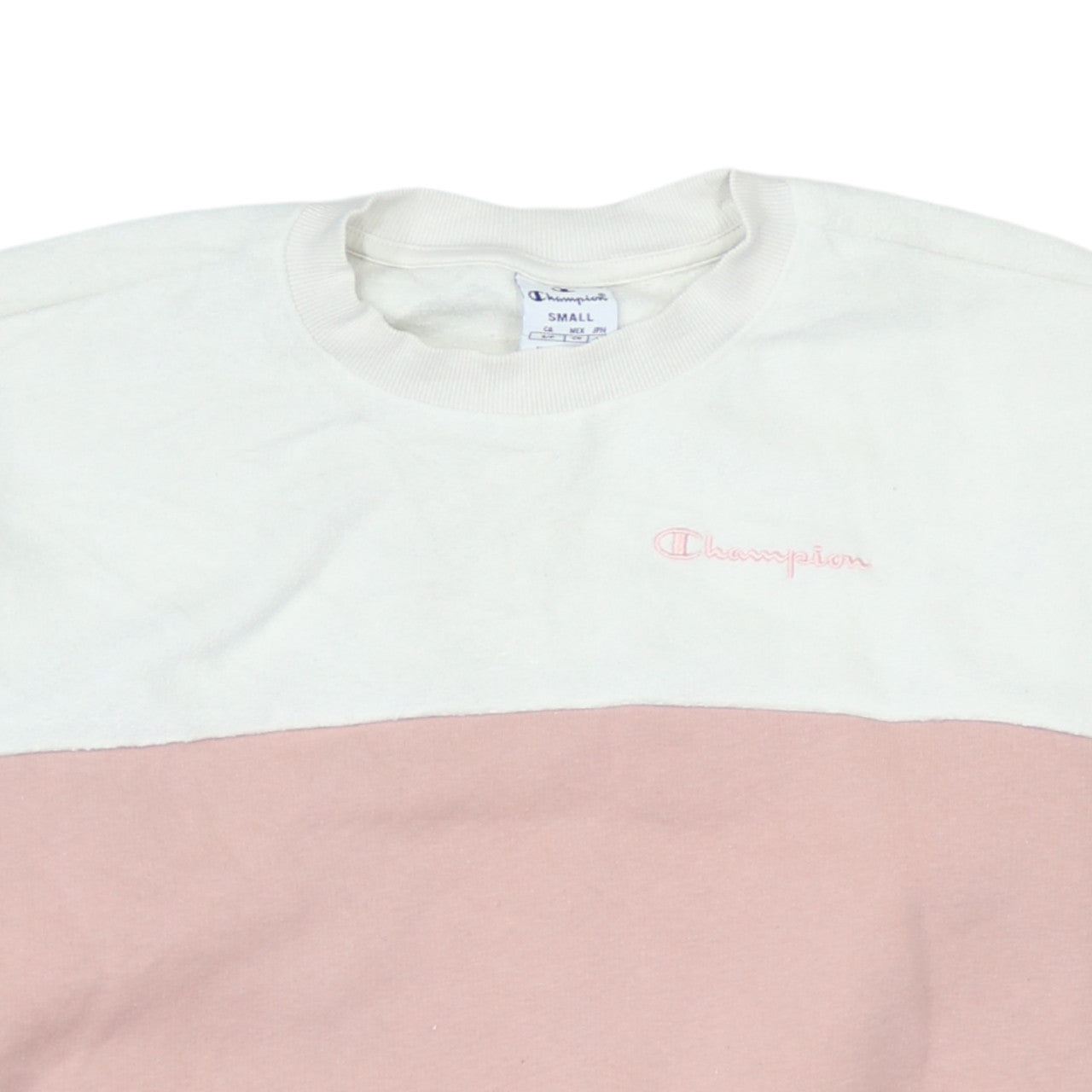 Champion Womens Pink White Small Colourblock Pullover Sweatshirt