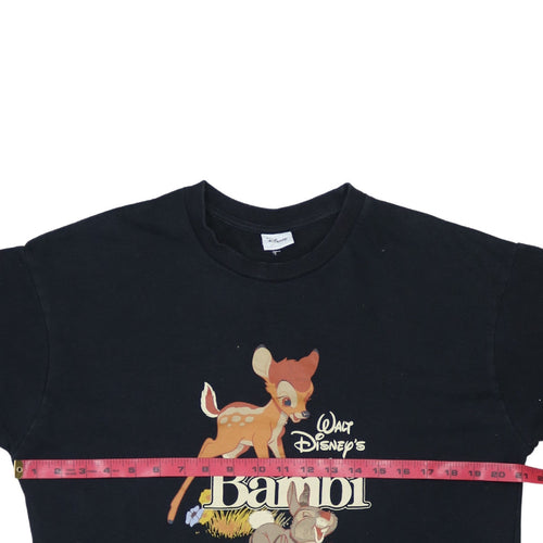 Disney Tu Women's Black Bambi Sweatshirt Size 14 Cotton Blend