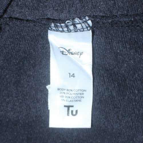 Disney Tu Women's Black Bambi Sweatshirt Size 14 Cotton Blend