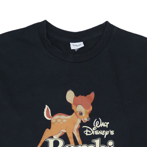 Disney Tu Women's Black Bambi Sweatshirt Size 14 Cotton Blend