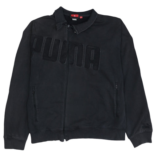 Puma Men's Black Full Zip Collared Sweatshirt XL Sports Style
