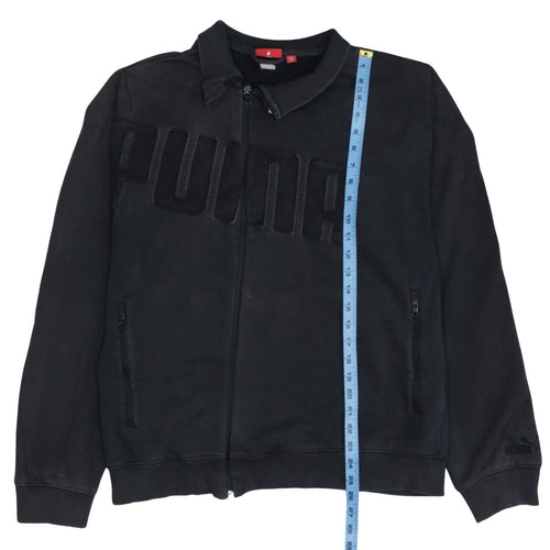 Puma Men's Black Full Zip Collared Sweatshirt XL Sports Style