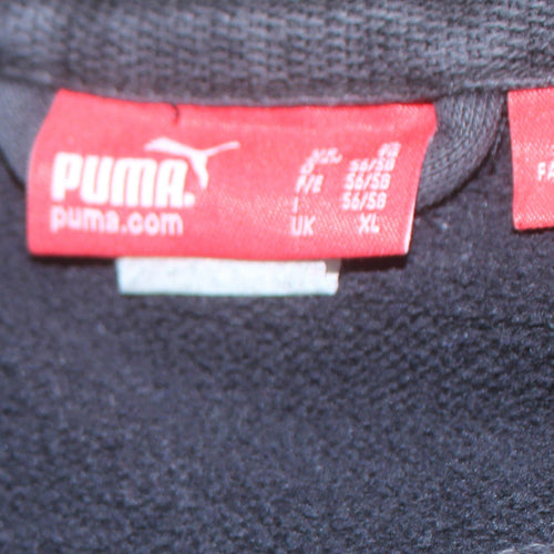 Puma Men's Black Full Zip Collared Sweatshirt XL Sports Style