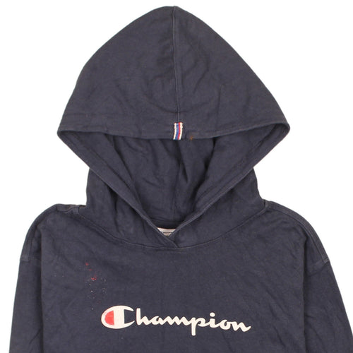 Champion Men's Blue Pullover Hoodie M Logo Sports Cotton