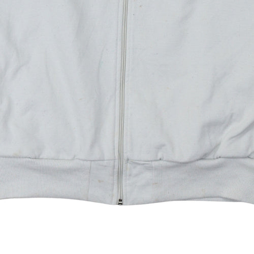 Puma Men's White Full Zip Sweatshirt L High Neck Logo Jacket