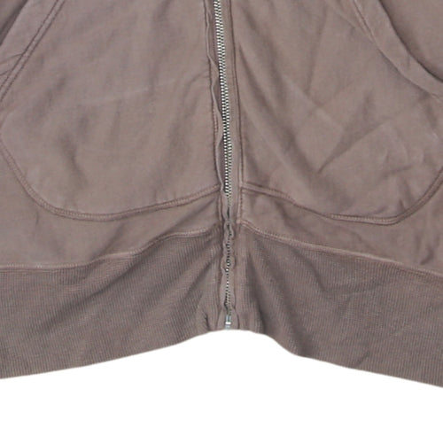 Diesel Men’s Brown Full Zip Hoodie L Logo Sleeve Cotton