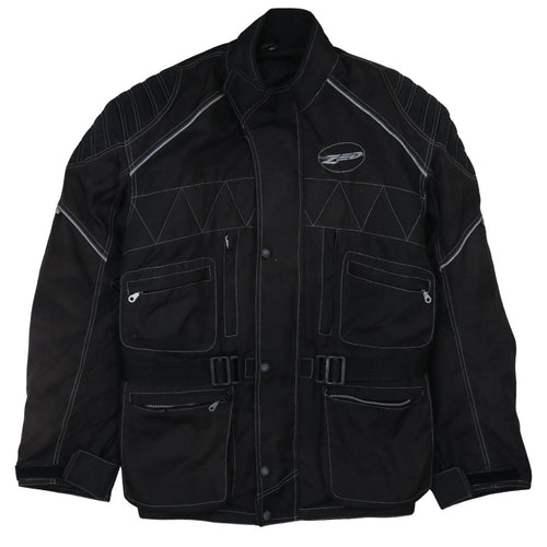 Zee Men's Black 3XL Waterproof Motorcycle Jacket with Belt