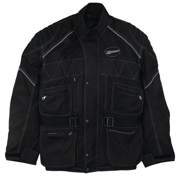 Zee Men's Black 3XL Waterproof Motorcycle Jacket with Belt