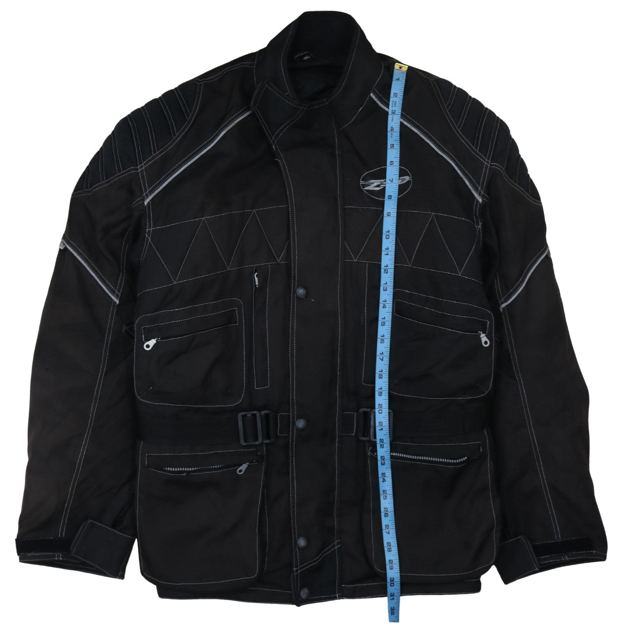 Zee Men's Black 3XL Waterproof Motorcycle Jacket with Belt