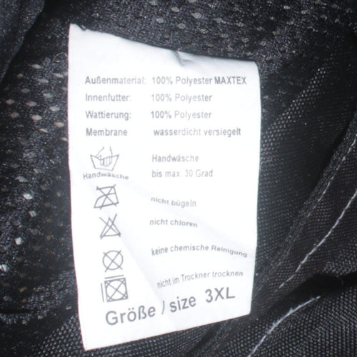 Zee Men's Black 3XL Waterproof Motorcycle Jacket with Belt