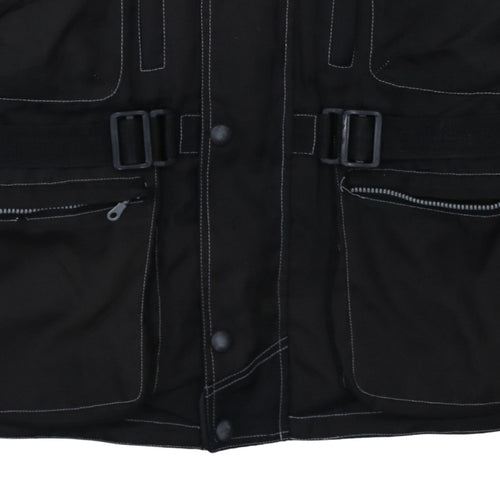 Zee Men's Black 3XL Waterproof Motorcycle Jacket with Belt
