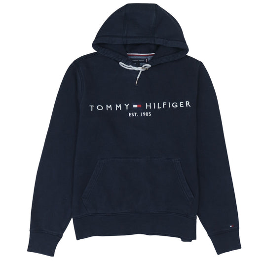 Tommy Hilfiger Men's Blue Pullover Hoodie Small Logo Fleece