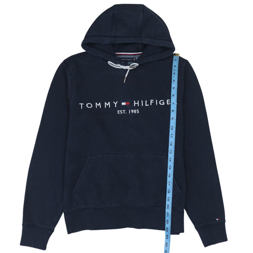 Tommy Hilfiger Men's Blue Pullover Hoodie Small Logo Fleece