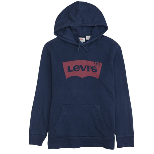 Levi's Men's Navy Blue Pullover Hoodie Size M Logo Cotton Sweatshirt