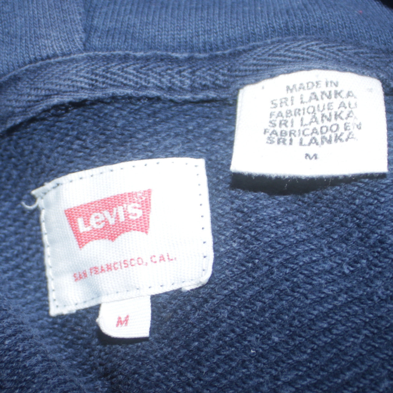 Levi's Men's Navy Blue Pullover Hoodie Size M Logo Cotton Sweatshirt