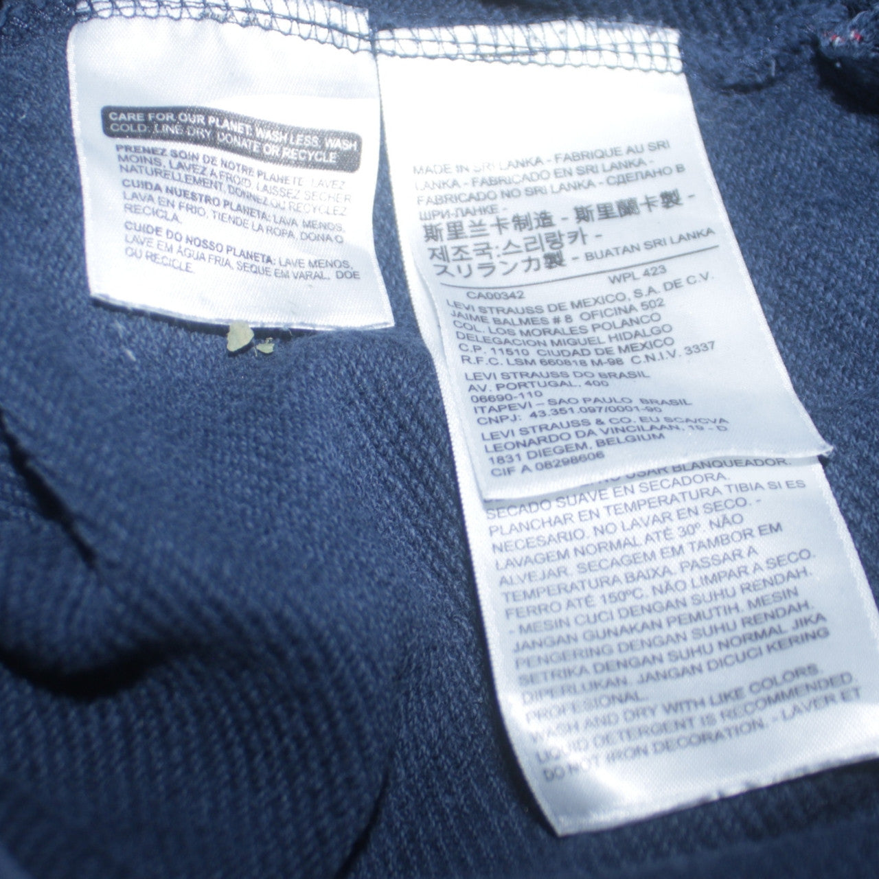Levi's Men's Navy Blue Pullover Hoodie Size M Logo Cotton Sweatshirt