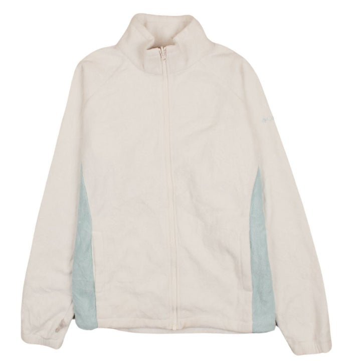 Columbia Women's White Fleece Full Zip Jacket Size L Outdoor Coat