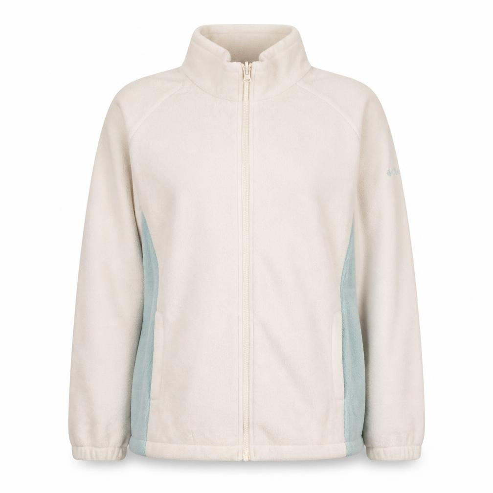 Columbia Women's White Fleece Full Zip Jacket Size L Outdoor Coat