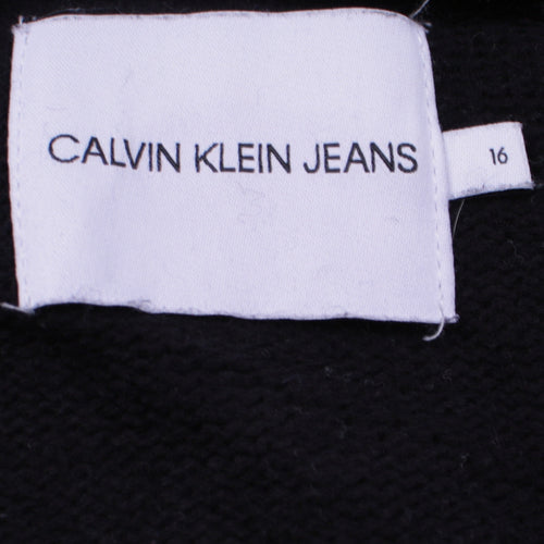 Calvin Klein Jeans Men's Black Cotton Crew Neck Jumper L