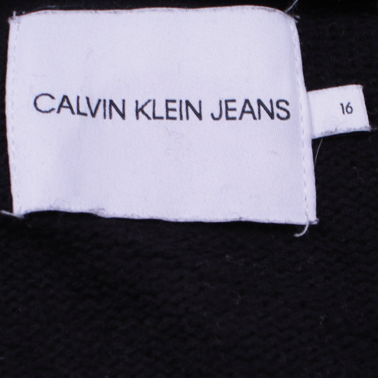Calvin Klein Jeans Men's Black Cotton Crew Neck Jumper L