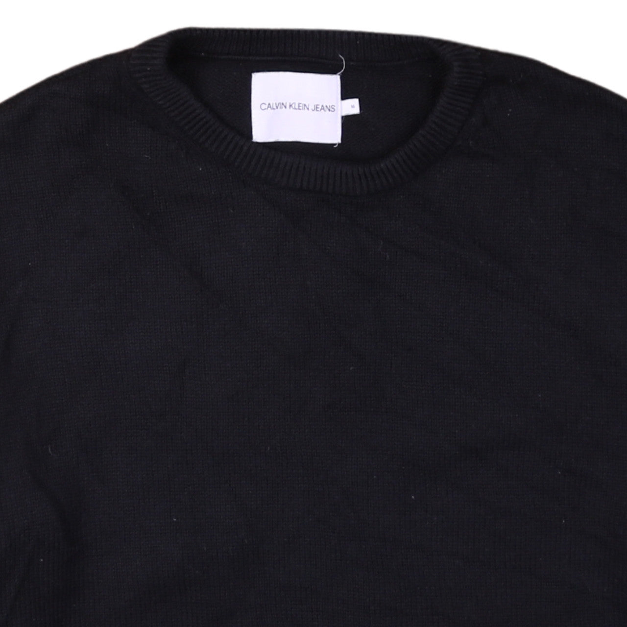Calvin Klein Jeans Men's Black Cotton Crew Neck Jumper L