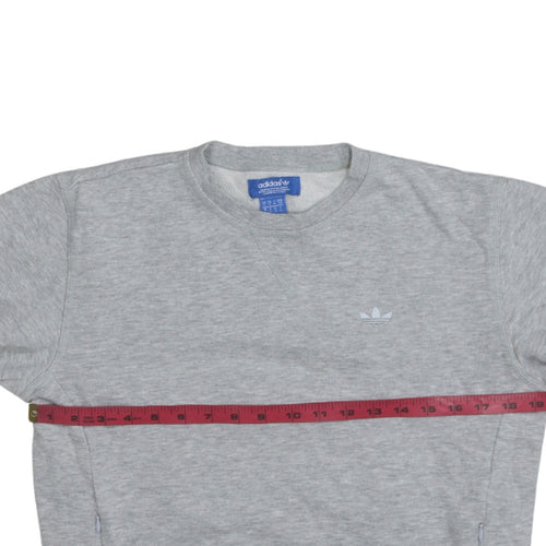 Adidas Men's Grey Crew Neck Pullover Sweatshirt Size S