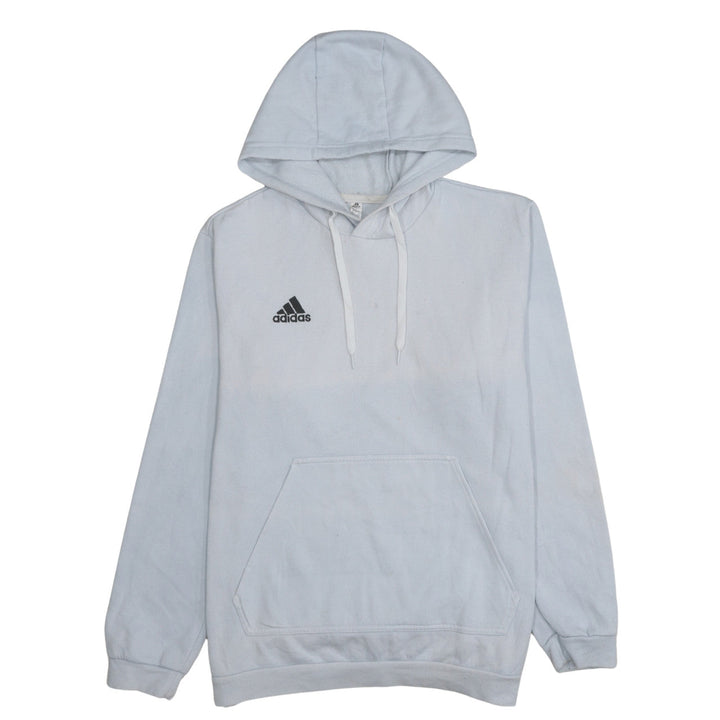 adidas Men's White Pullover Hoodie L Sports Fleece Logo