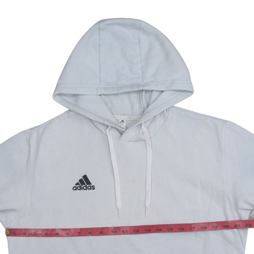 adidas Men's White Pullover Hoodie L Sports Fleece Logo