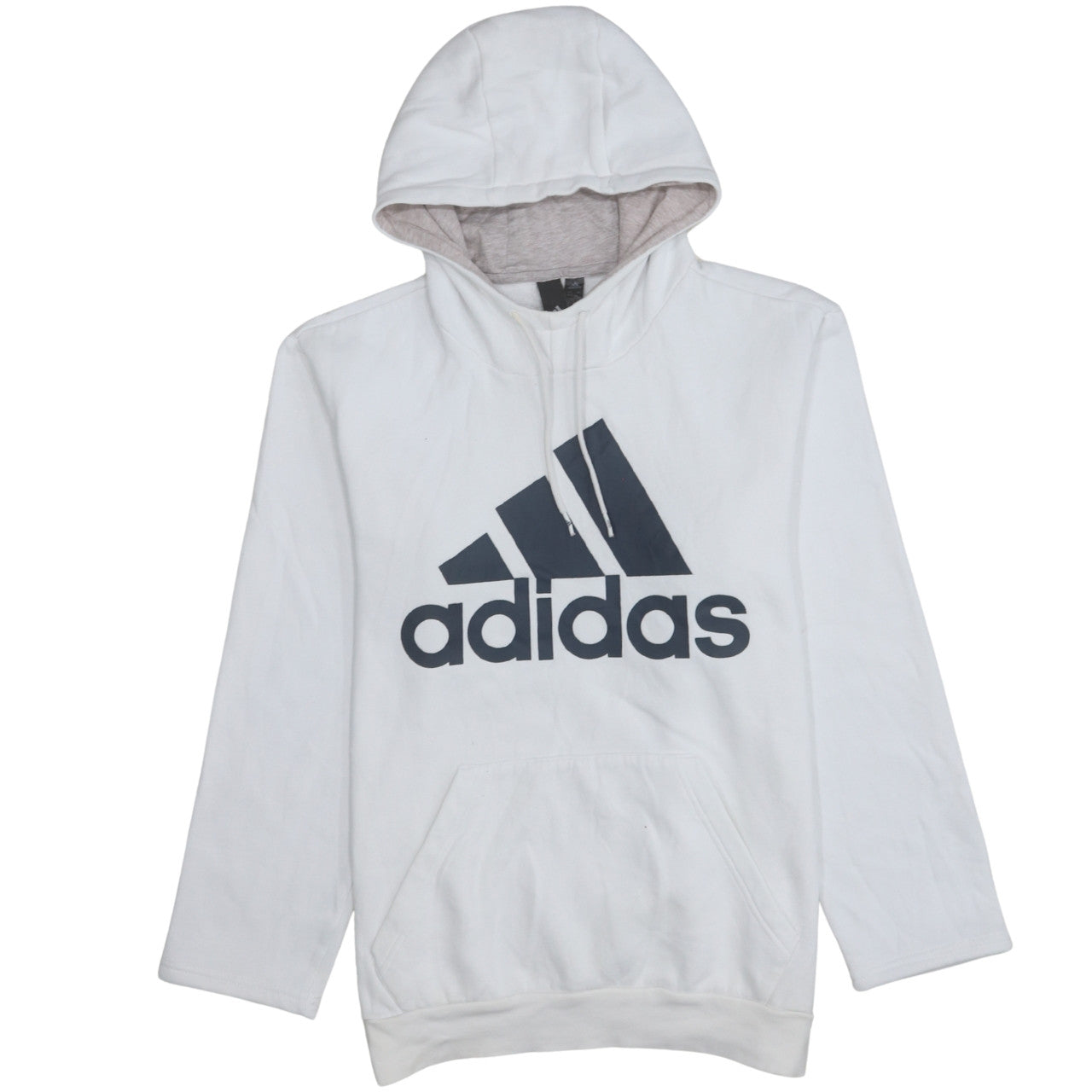 Adidas Women's White Pullover Hoodie Size M Logo Print Cotton Blend