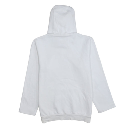 Adidas Women's White Pullover Hoodie Size M Logo Print Cotton Blend