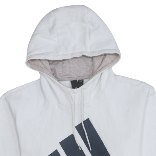 Adidas Women's White Pullover Hoodie Size M Logo Print Cotton Blend