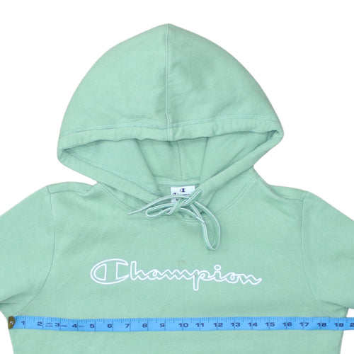 Champion Women's Mint Green Pullover Hoodie Medium Cotton Blend