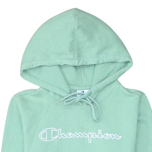 Champion Women's Mint Green Pullover Hoodie Medium Cotton Blend