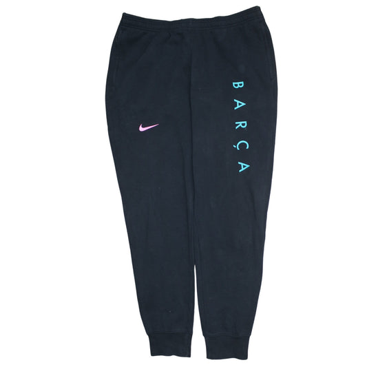 Nike Women’s Black Barça Jogger Sweatpants L Fleece Tapered Leg