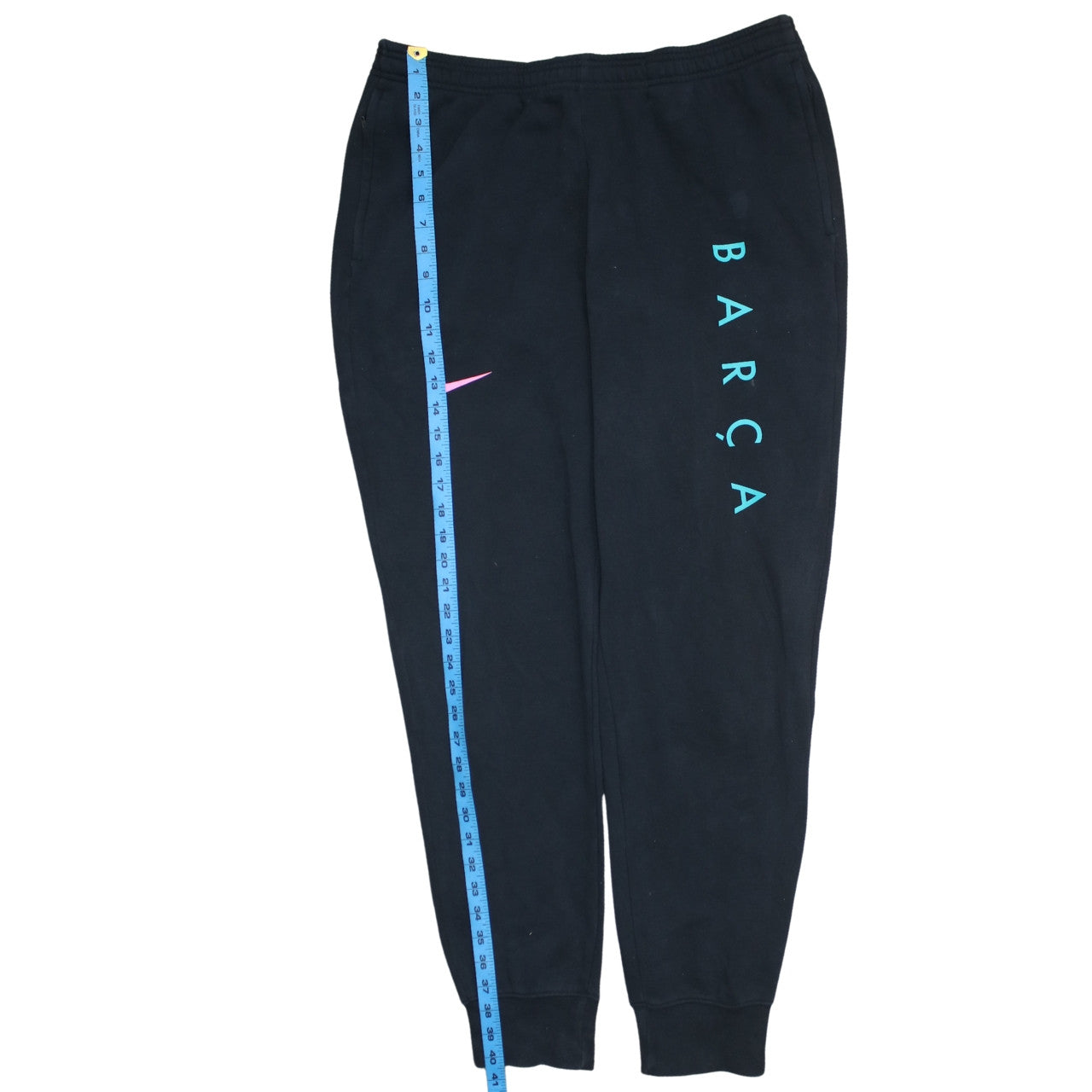 Nike Women’s Black Barça Jogger Sweatpants L Fleece Tapered Leg