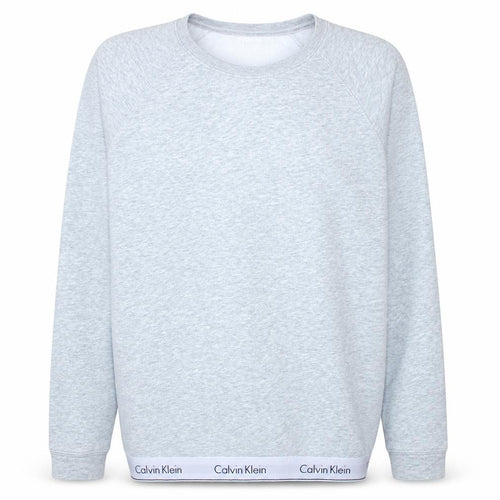 Calvin Klein Women Grey Crew Neck Pullover Sweatshirt M Cotton Blend