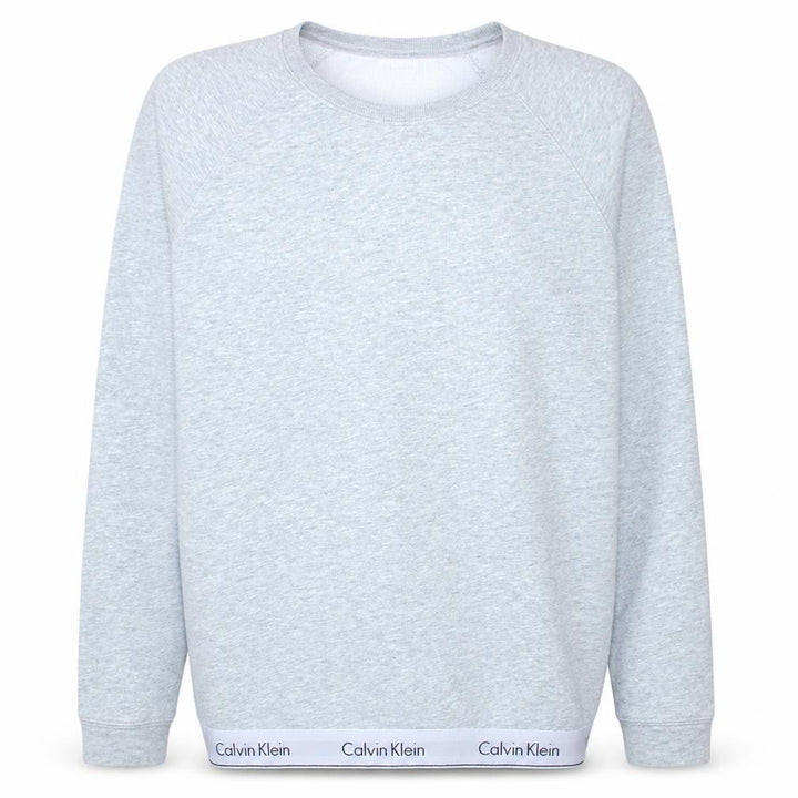 Calvin Klein Women Grey Crew Neck Pullover Sweatshirt M Cotton Blend