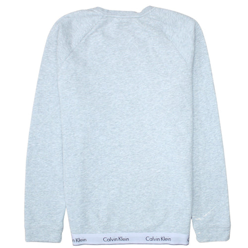 Calvin Klein Women Grey Crew Neck Pullover Sweatshirt M Cotton Blend