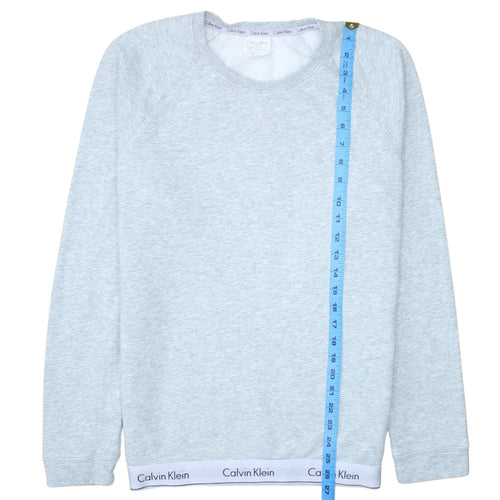 Calvin Klein Women Grey Crew Neck Pullover Sweatshirt M Cotton Blend