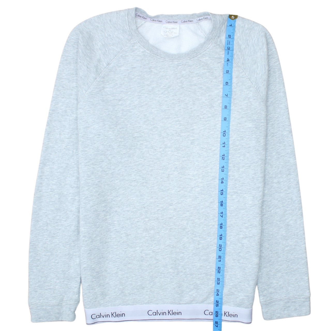 Calvin Klein Women Grey Crew Neck Pullover Sweatshirt M Cotton Blend