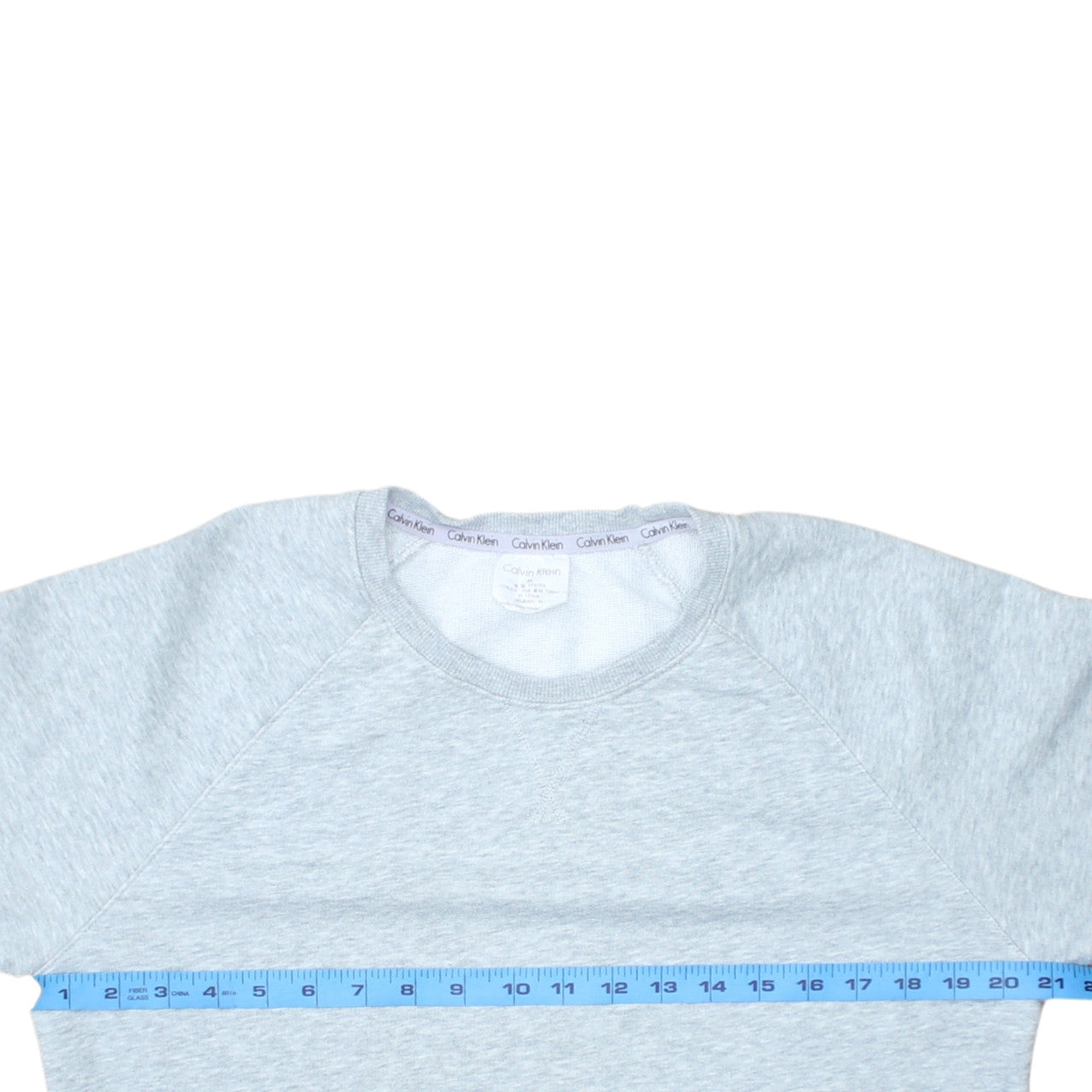 Calvin Klein Women Grey Crew Neck Pullover Sweatshirt M Cotton Blend