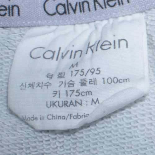 Calvin Klein Women Grey Crew Neck Pullover Sweatshirt M Cotton Blend