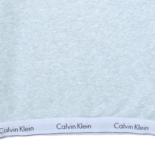 Calvin Klein Women Grey Crew Neck Pullover Sweatshirt M Cotton Blend