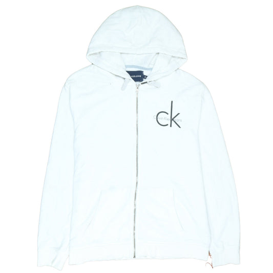 Calvin Klein Jeans Men's White Full Zip Hoodie Size L