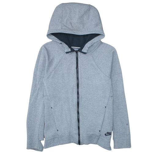 Nike Men's Grey Full Zip Hoodie Small Polyester Cotton