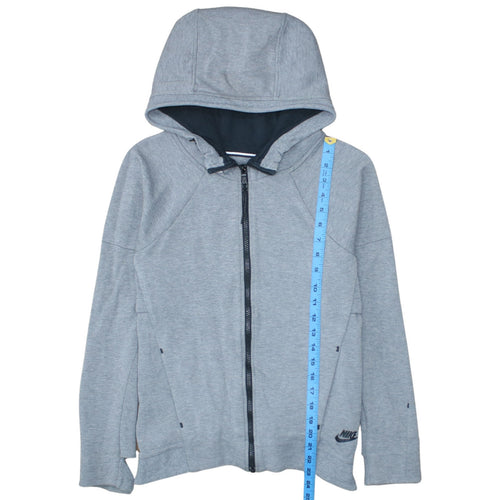 Nike Men's Grey Full Zip Hoodie Small Polyester Cotton