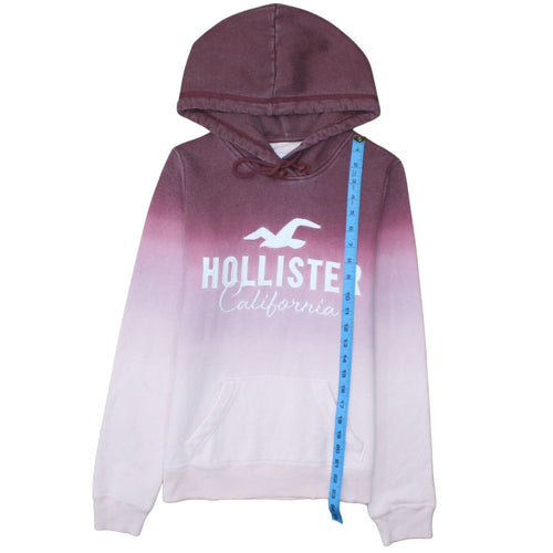 Hollister Women’s Burgundy to Pink Ombre Pullover Hoodie XS